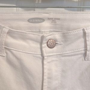 Size 6 White Denim, Old Navy, Super Skinny Ankle Mid-Rise Jeans